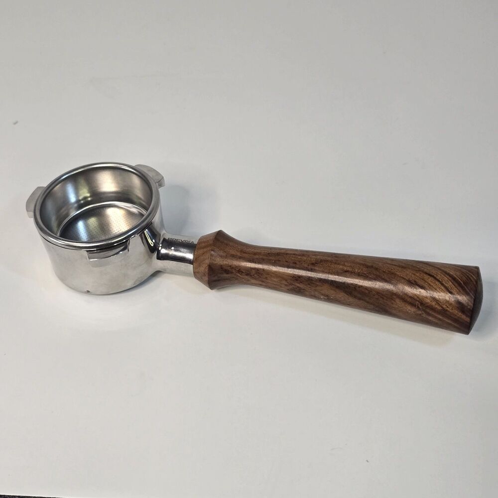 54mm Bottomless Portafilter Compatible with Breville, Breysia Wood Grain Handle